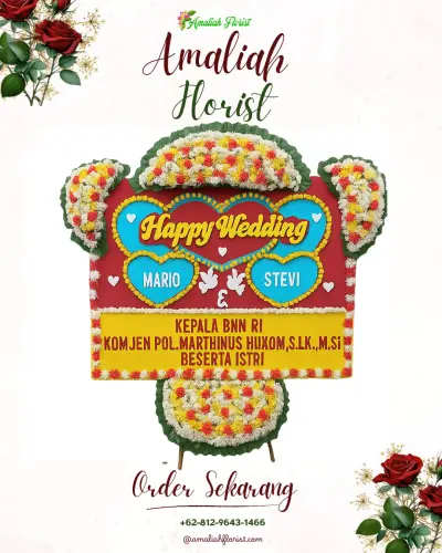 Karangan Papan Bunga Pernikahan di Cibuyur